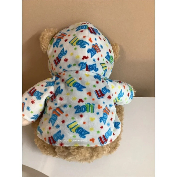The Disney Duffy Bear 2011 Disney Parks Plush With New Years Hoodie. Preloved - Picture 5 of 9